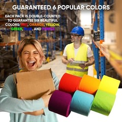 6 Rolls (2 pack for 12 total) of Party Streamers in Different Colors Red Blue