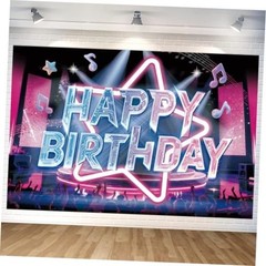 Happy Birthday Music Note Backdrop Banner Dancing Photography Background Disco