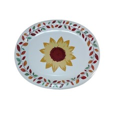 Sunflower Party Plates Platters Napkins Service for 14 Thanksgiving Fall Party