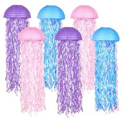 10″ Mermaid Jellyfish Lanterns – Pink Purple Blue Decorations Multi-colored B