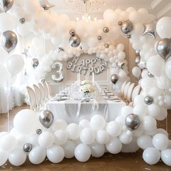 154pcs White Balloons Different Sizes 18 12 10 5 Inch Latex Balloons Garland …