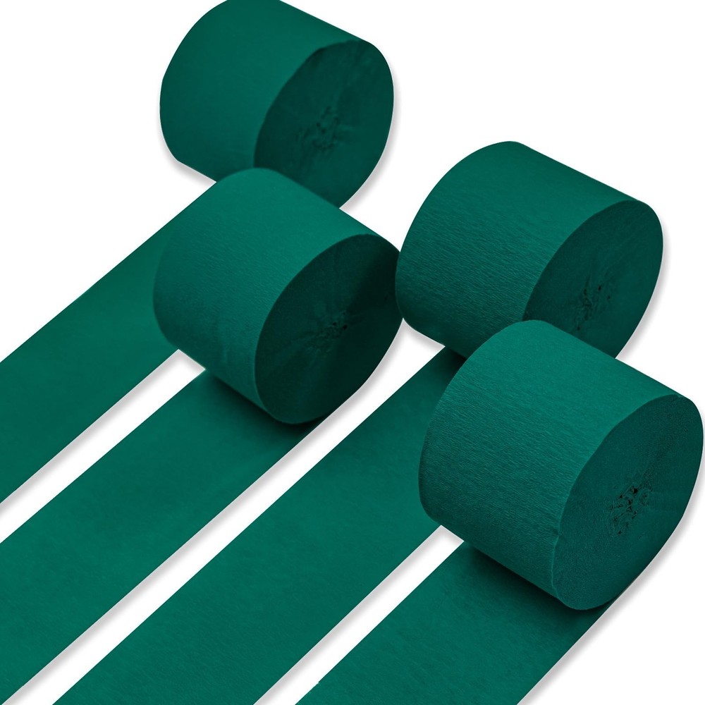 Crepe Paper Streamers 4 Rolls, 328ft Total, Bluish Green, Party Decor