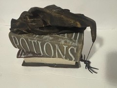 Animated Moving Talking Light-Up Witch Hat on Potion Books Halloween Decor NEW