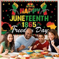 Large 71″ X 43″ Juneteenth Backdrop, Happy Juneteenth Decorations Banner, June..