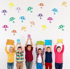90 Pcs Umbrella Cutouts 4 Inches Classroom Summer Bulletin Board Colorful Umb…