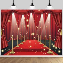 Red Carpet Stage Backdrop VIP Party Movie Night Photography Banner Decorations