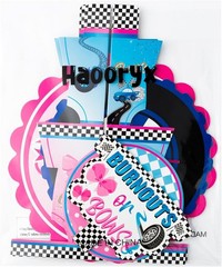 Dual Theme 3-Tier Cardboard Dessert Holder for Gender Reveal & Baby Showers