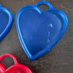 7 Plastic Balloon Weights Blue Red Yellow Heart Vintage Zibi-Core