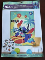 New Stitch Photo Backdrop with Props & Customizable Happy Birthday Banner Set