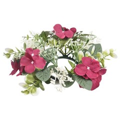 Decorative Candle Ring with Hydrangea Design for Table Centerpieces