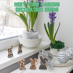 5 Pcs Easter Table Wooden Signs Spring Bunny Tabletop Centerpieces with Rope …