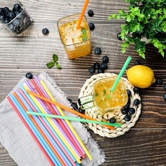 500 Pcs Colorful Disposable Drinking Plastic Straws.(0.23» diameter and 8.26…
