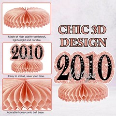 9 Pcs Rose Gold Sweet 16 Birthday Decorations Honeycomb Centerpieces Girls