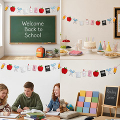 Back to School Banner, Back to School Decorations, 3M/118.11Inch Apple Compositi