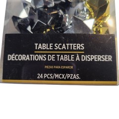 96-Pc Metallic Star Table Scatter Decorations – Gold, Silver, Black – 4 Boxes