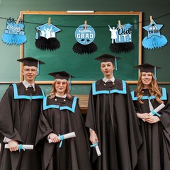 Sky Blue Graduation Honeycomb Centerpieces, 12 Pcs Table Decorations 2026