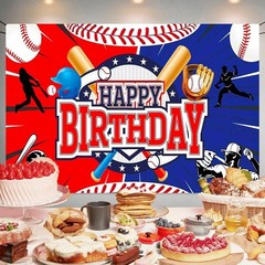 Lightweight Baseball Birthday Decoration Backdrop 70.8 x 47.2 – Foldable Design