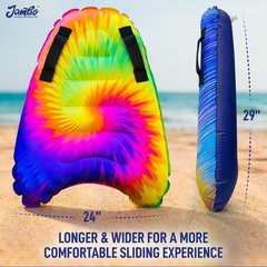 3 Pack Inflatable Surf Body Boards with Handles for Water Slides, Boogie Boar…