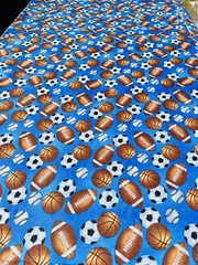 81” x 132” Blue TABLECLOTH Ball Print for Kids Child Baby Fun Birthday Party