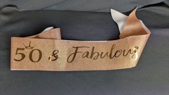 Stylish 50th Birthday Sash and Tiara Set in Rose Gold for Unforgettable Moments