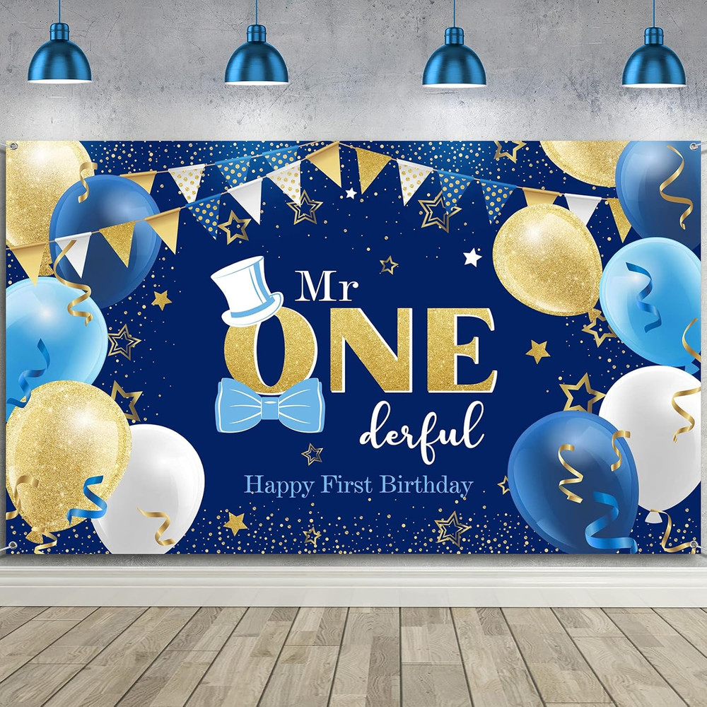 Irenare Boys 1St Birthday Decoration Mr. Onederful Birthday Party Supplies Boy 1