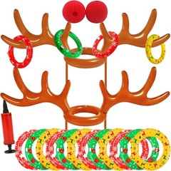 Christmas Inflatable Reindeer Antler Ring Toss Game 2 Sets, 2024 A-antlers
