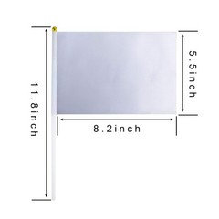 25 Pack Solid White Blank Flag Small Mini Plain White DIY Flags On Stick, Par…