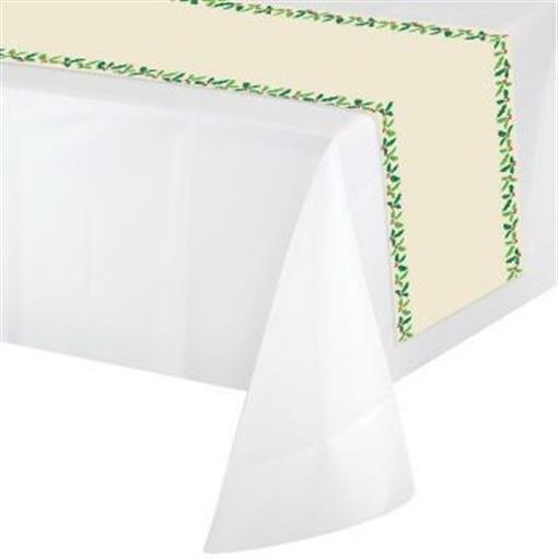 Holiday Holly Non-Woven Fabric Table Runner Christmas Winter Decoration