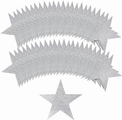 108 Pcs Glitter Silver Five Star Cutouts 6 Inch Cardboard Stars Cut-Outs Wall De