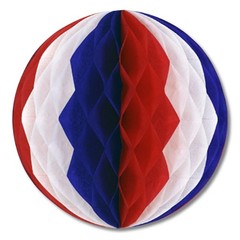 Beistle Red, White, and Blue Art-Tissue Ball, 12 inch – Patriotic | Party