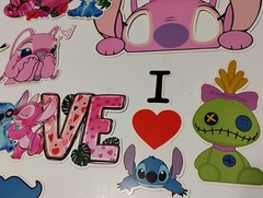 Stitch Themed Party Masks Decor 20 Pieces & Sticks Cake Toppers Wall Decor Photo