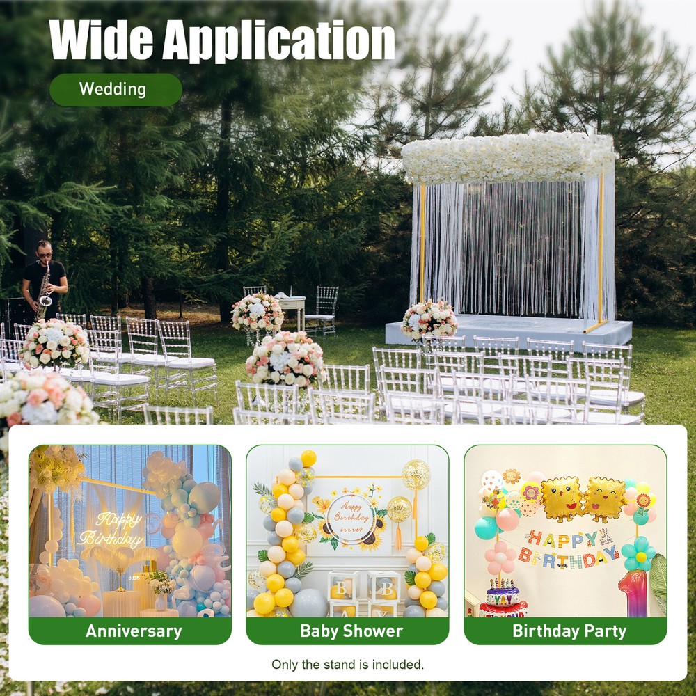 Metal Pergola Arbor Yellow Wedding Arch Assemble Freely Lightweight Wide Wedding