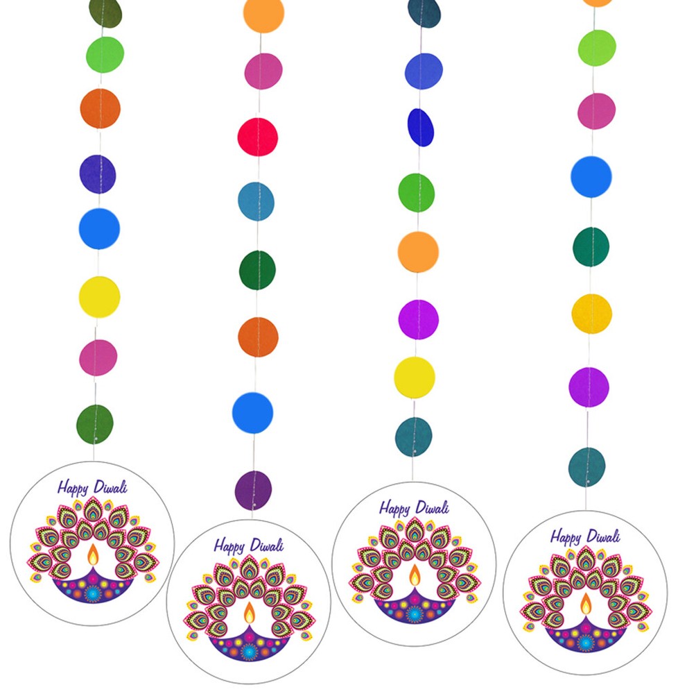 Diwali Light Design Hanging Decorations (Pack of 4)