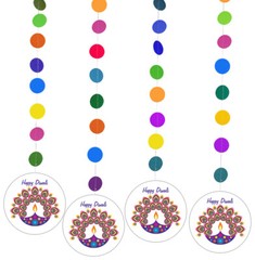 Diwali Light Design Hanging Decorations (Pack of 4)