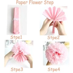 36PCS MIXED TISSUE PAPER POM POMS FLOWER BALLS PLUFFY WEDDING PARTY DECORATION