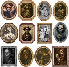 Scary Halloween Party Decoration 3D Changing Face Portraits 12 Pack Indoor Decor