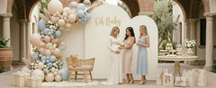 Ivory Arch Backdrop Cover Set of 2, 7.2FT and 6FT Stretchy Spandex Ivory Arch