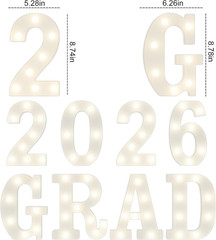 LED Marquee Letters ‘Grad 2026’ – Graduation Decorations for All Levels