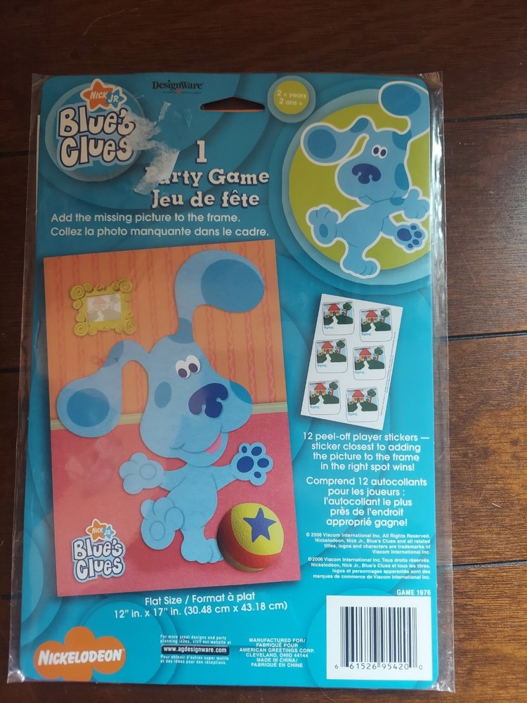 Designware Blue’s Party Activity Game & Poster Wall Decoration NEW 2006