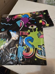 80s Retro Party Photo Booth Props Set, Multicolor Paper/Plastic Boombox