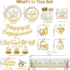 Engagement Party Decorations He Asked She Said Yes Just Engaged Party Decor | Ha