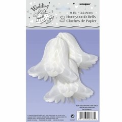 Wedding Engagement Bridal Shower 3 Honeycomb Bells 9″ Party