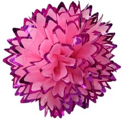 Celebration Colorful Foil Trimmed Tissue Pom Pom Hangers 17″ 1/Pk, Select Color