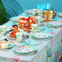 Libima 189 Pcs Sea Turtle Birthday Decorations Ocean Sea Party Tableware Turt…