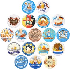 54pcs Oktoberfest Buttons Pins Bavarian Style Badges for Oktoberfest Party Favor
