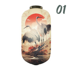 Japanese Traditional Crane Elk Style Paper Lantern Izakaya Cuisine Shop Sign NEW