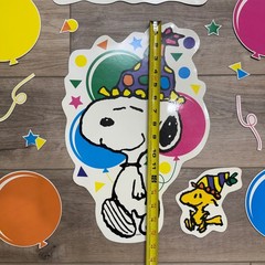 Vintage Peanuts Snoopy Woodstock Magnets Happy Birthday Set Fridge Large Rare