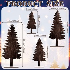 4 Pcs Summer Christmas Table Decorations Wooden Christmas in July Pine Tree R…