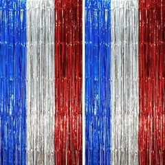 Fringe Foil Backdrop Curtains Set Party Decorations Birthday New Year Event