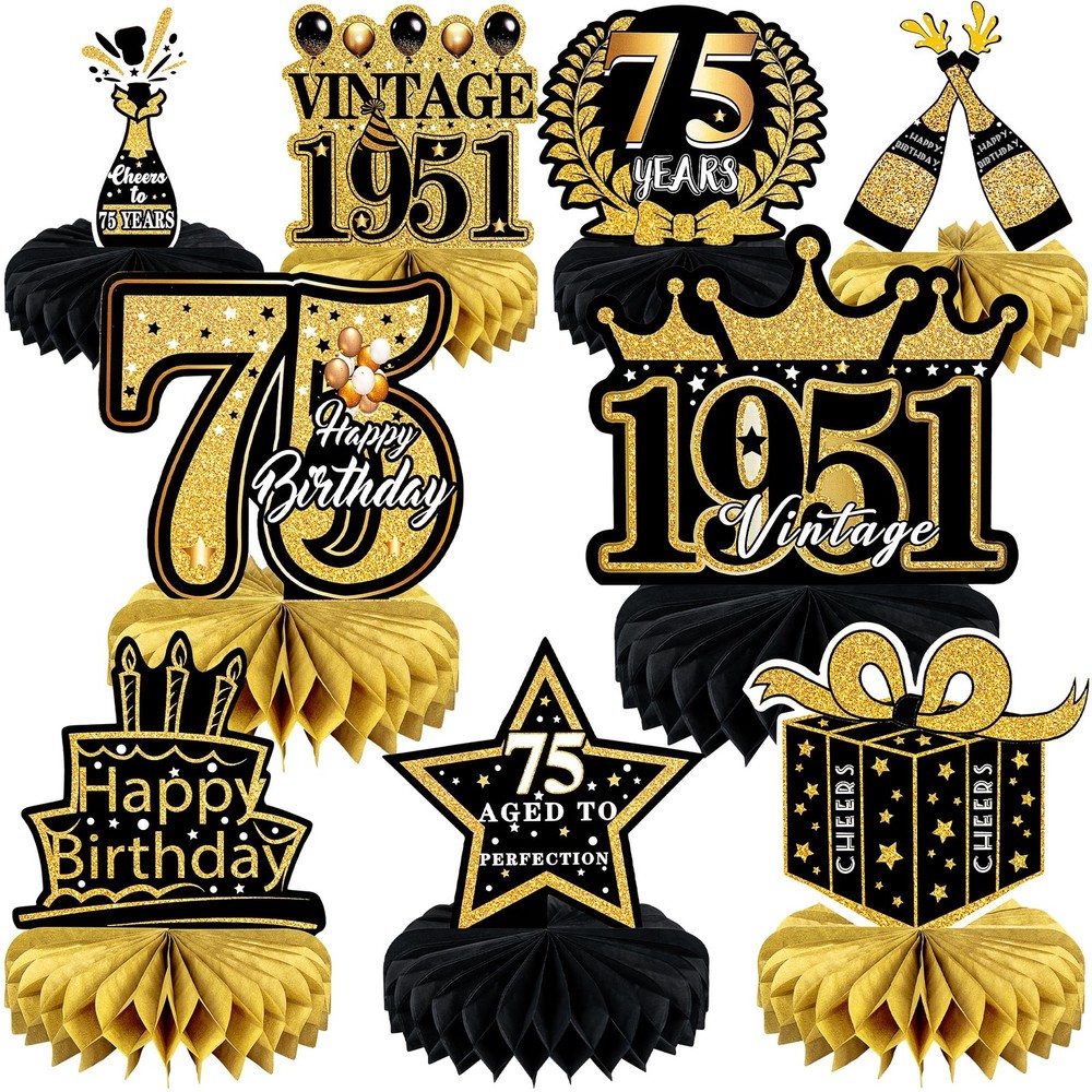 9 Pcs 75Th Birthday Decoration 75 Birthday Party Decorations for Men Women 75 Ye